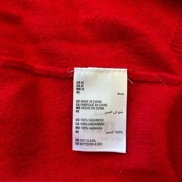 Luxury Charter Club Red 100% Cashmere Hoodie Size M - Picture 8 of 10